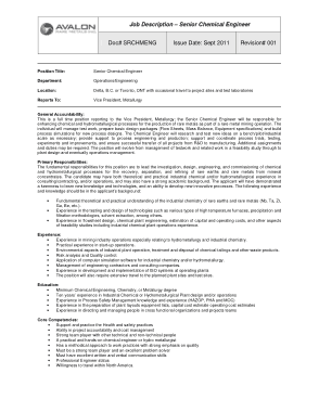 Free Download PDF Books, Senior Chemical Engineering Job Description Template