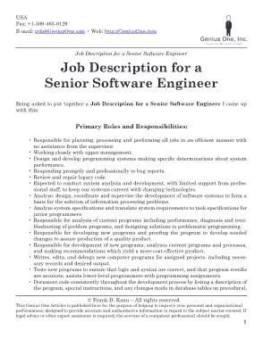 Free Download PDF Books, Senior Computer Engineer Job Description Template