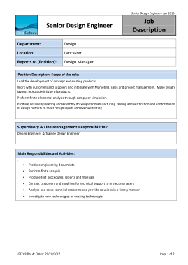 Free Download PDF Books, Senior Design Engineer Job Description Template