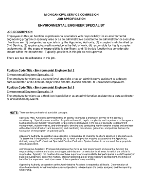 Free Download PDF Books, Environmental Engineer Specialist Job Description Template
