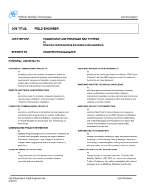 Free Download PDF Books, Construction Field Engineer Job Description Template