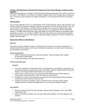 Free Download PDF Books, Field Engineer Technician Job Description Template