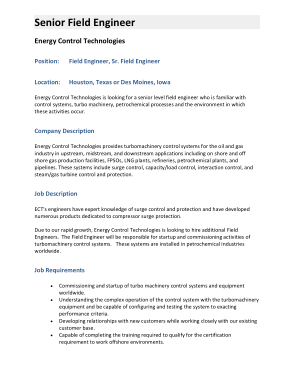 Free Download PDF Books, Senior Field Engineer Job Description Format Template