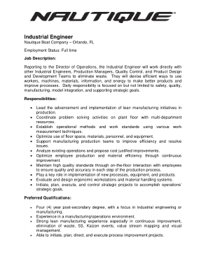Free Download PDF Books, Full Time Industrial Engineer Job Description Example Template