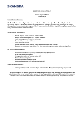 Free Download PDF Books, Project Engineer Intern Job Description Example Template
