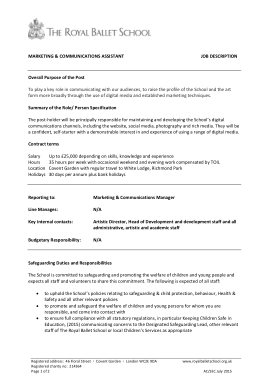Free Download PDF Books, Marketing Communications Assistant Job Description Template