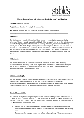 Free Download PDF Books, Marketing Assistant Job Description Template