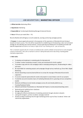 Free Download PDF Books, Marketing Officer Job Description Template