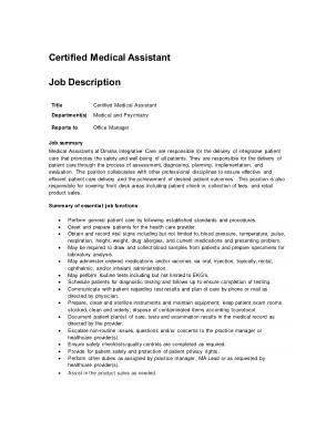 Free Download PDF Books, Certified Medical Assistant Job Description