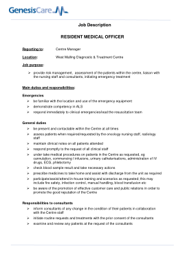 Free Download PDF Books, Resident Medical Officer Job Description