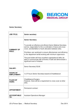 Free Download PDF Books, Sample Senior Medical Secretary Job Description