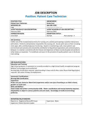 Free Download PDF Books, Patient Care Technician Job Description Summary