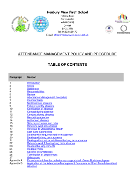 Free Download PDF Books, Employee Attendance Management Policy And Procedure Template