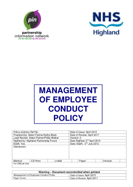 Free Download PDF Books, Management Of Employee Conduct Policy Template