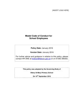 Free Download PDF Books, Model Code of Conduct for School Employees Policy Template
