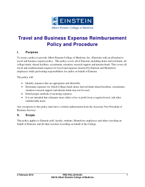 Free Download PDF Books, Travel and Business Expense Reimbursement Policy Template