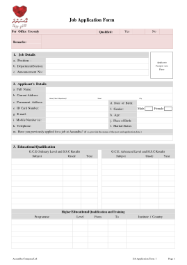 Free Download PDF Books, Blank Job Application Form Template