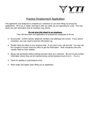 Free Download PDF Books, Practice Job Application Form Template