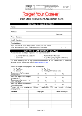 Free Download PDF Books, Target Store Recruitment Job Application Form Template