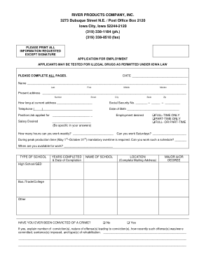 Free Download PDF Books, Company Employment Application Form Template