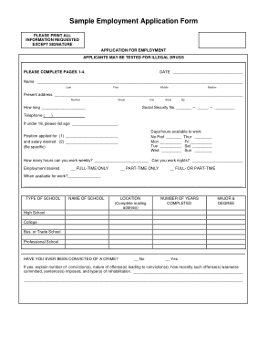 examples of sample employment application form template free download free pdf books