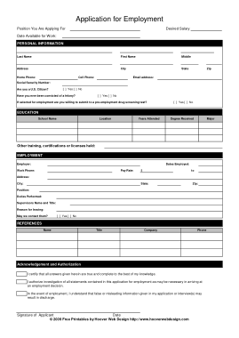 Free Download PDF Books, Sample Employee Application Form Template