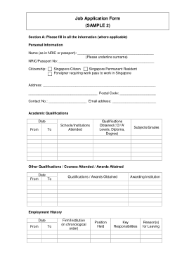 Free Download PDF Books, Sample Employment Application Form Sample2 Template