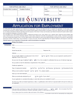 Standard Employment Application Template Free Download Free PDF Books