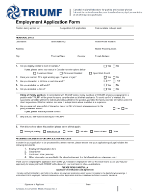 Free Download PDF Books, TRIUMF Employee Application Form Template