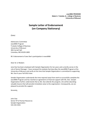 Free Download PDF Books, Company Endorsement Letter Template