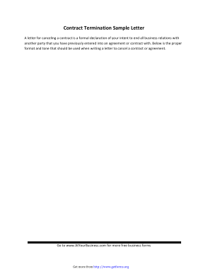 Free Download PDF Books, Contract Termination Letter Template