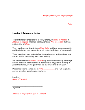 Free Download PDF Books, Landlord Reference Letter Template