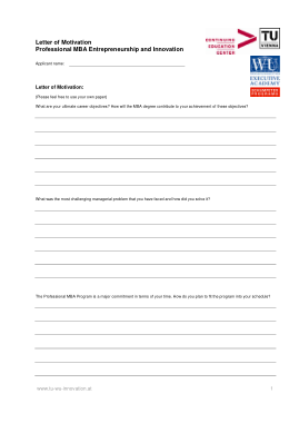 Free Download PDF Books, MBA Motivation Letter Template