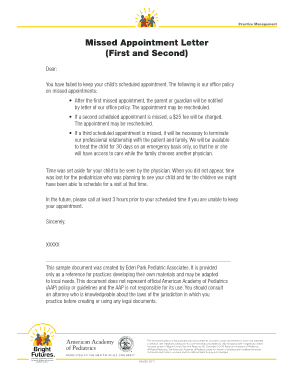 Free Download PDF Books, Missed Appointment Letter Template
