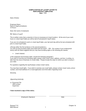 Free Download PDF Books, Notice of Layoff Letter Template