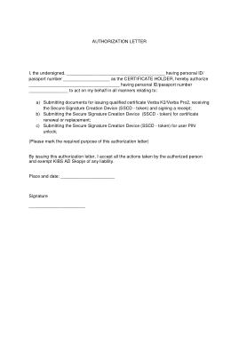 Free Download PDF Books, Personal Authorization Letter Template