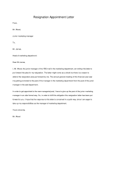 Free Download PDF Books, Resignation Appointment Letter Template