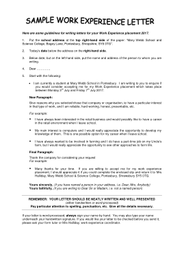 Free Download PDF Books, Work Experience Letter Template