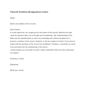 Free Download PDF Books, Church Position Resignation Letter Template
