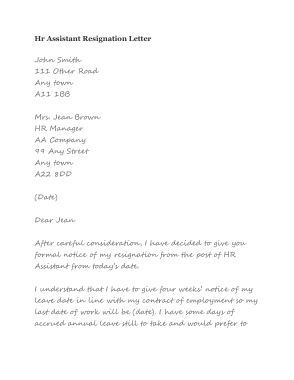 Free Download PDF Books, Hr Assistant Resignation Letter Template
