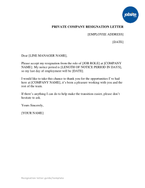 Free Download PDF Books, Private Company Resignation Letter Template