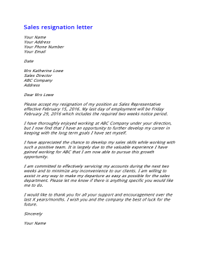 Free Download PDF Books, Retail Sales Resignation Letter Template
