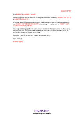 Free Download PDF Books, Standard Notice of Resignation Letter Template