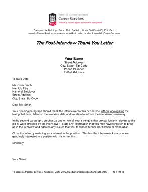 Free Download PDF Books, Post Interview Thank You Letter Format Template