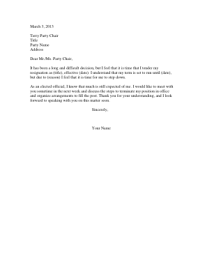 Free Download PDF Books, Elected Official Resignation Letter Template