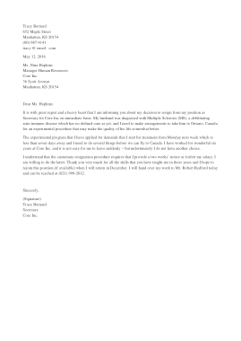 Free Download PDF Books, Immediate Resignation Letter for Personal Reasons Template