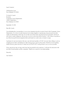 Free Download PDF Books, Non Profit Board of Director Resignation Letter Template