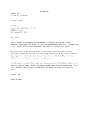 Free Download PDF Books, School Board Resignation Letter Template
