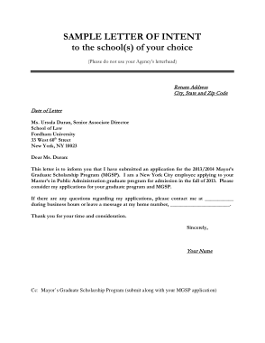 Free Download PDF Books, Graduate Student Letter of Intent Template