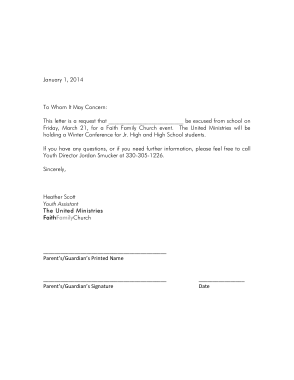 Free Download PDF Books, Student Absence Excuse Letter Template